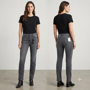NYDJ for Chico's Flawless Contour Straight Leg Jeans Slate Gray 6